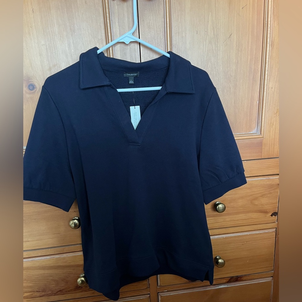 Talbots Navy Short Sleeve Polo Shirt